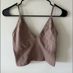 Brown cropped tank top